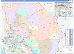 Riverside-San Bernardino-Ontario Metro Area Wall Map Color Cast Style 2026